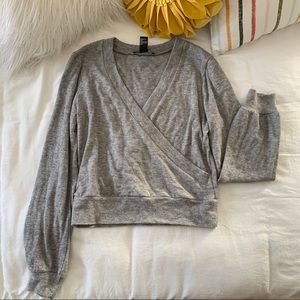 Gray Wrap Sweater